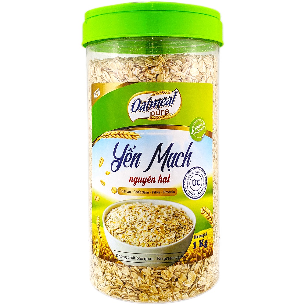 yến mạch úc nguyên hạt oatmeal 1kg Bánh nướng yến mạch thơm ngon bổ dưỡng cho cả nhà
