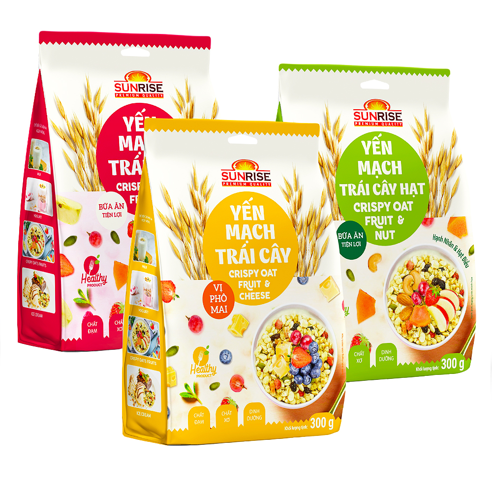Yến mạch trái cây hạt Sunrise 300g yến mạch trái cây sunrise Yến mạch trái cây hạt Sunrise 300g