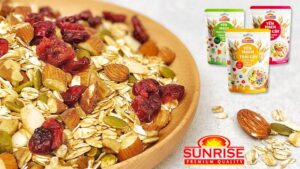 bữa ăn 1 phút với yến mạch trái cây sấy khô sunrise Bữa ăn 1 phút với yến mạch trái cây Sunrise Home