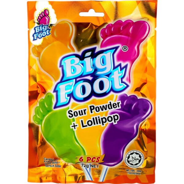 kẹo que trái cây hình bàn chân bigfoot