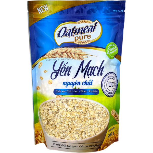 yến mạch úc oatmeal pure gói 200g Yến mạch Úc nguyên chất Oatmeal 200 g
